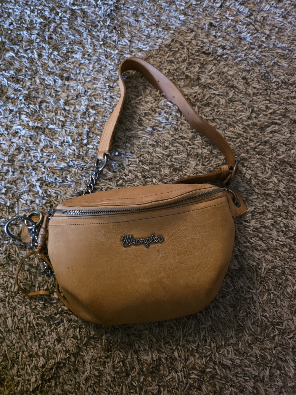 Never Used.....Wrangler Tan Leather Crossbody Belt Bag
